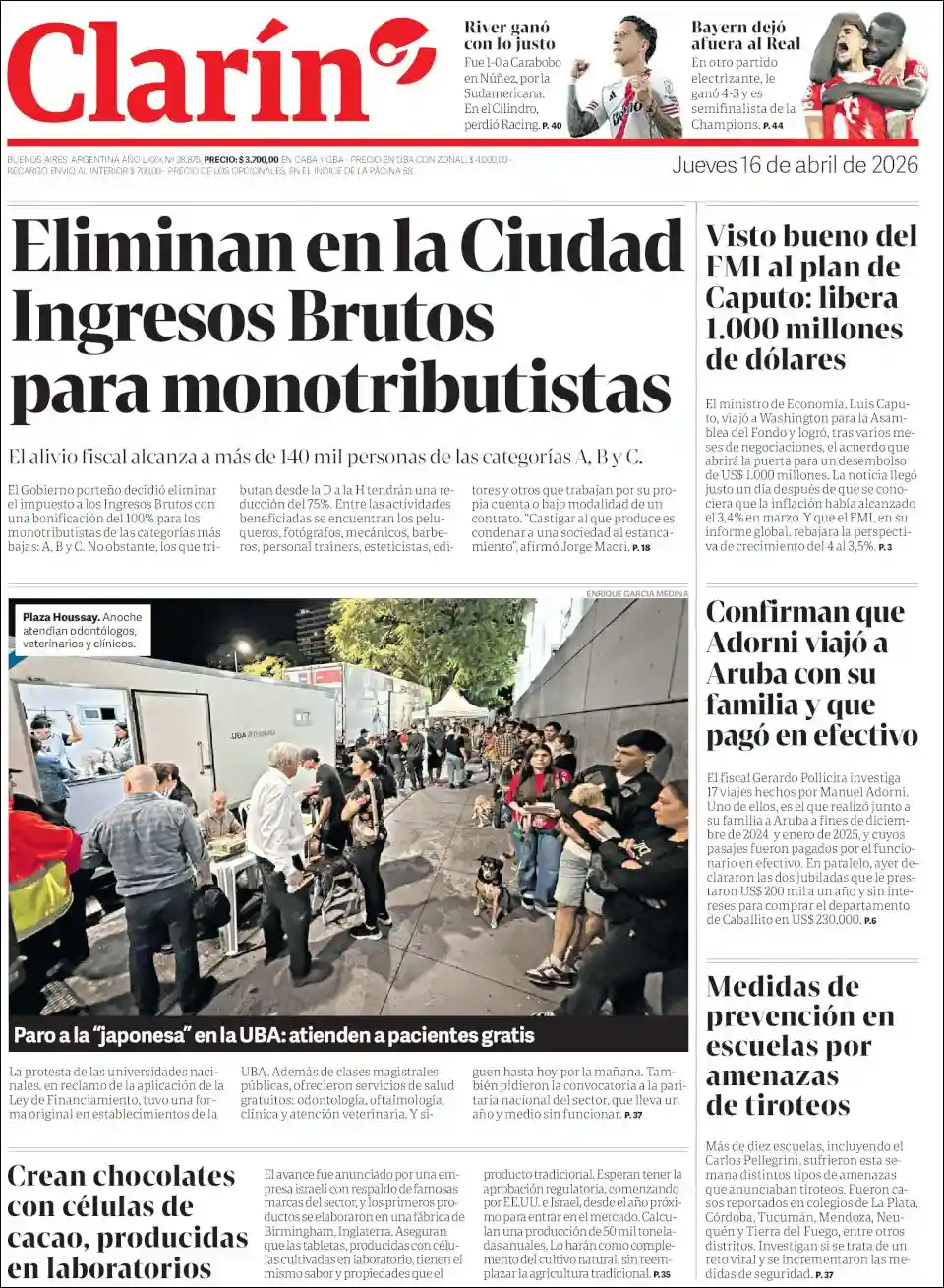 Evolucion Streaming | RADIO MÁS MERCEDES - Tapa del diario Clarin
