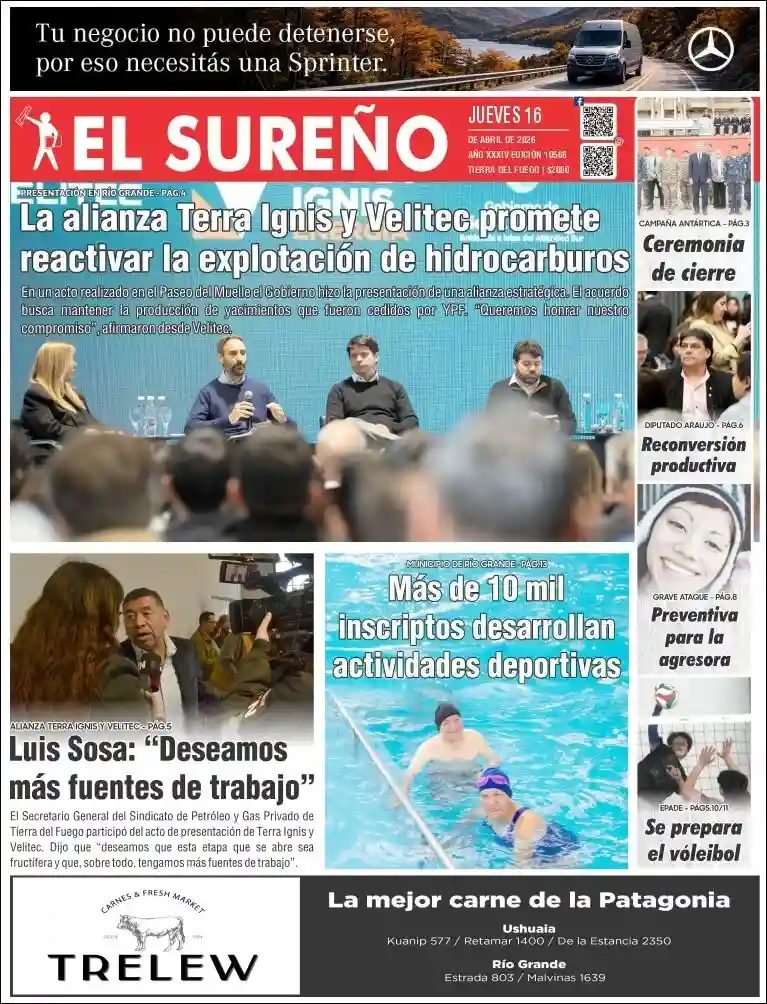 Evolucion Streaming | RADIO MÁS MERCEDES - Tapa del diario El Sureño